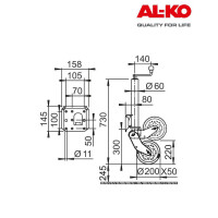 AL-KO Automatik Stützrad  200x50