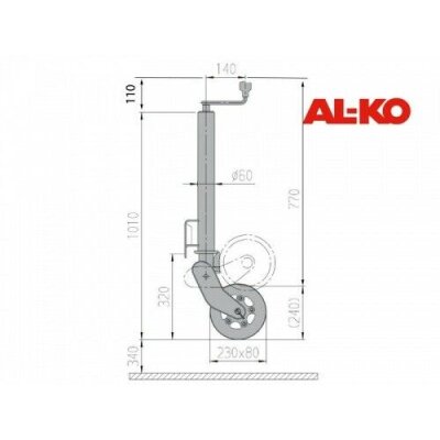 AL-KO Automatik Stützrad  Ø 230x80